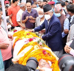 समाजवादी चिन्तक गिरीको अन्त्येष्टि